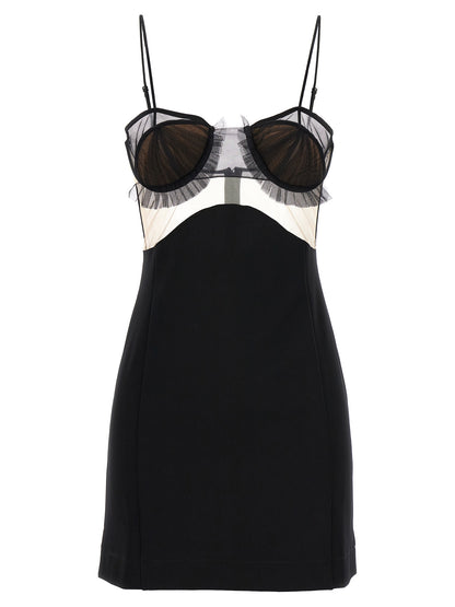 Dress by Nensi Dojaka for women in stretch polyester & viscose black features an magnificent silhouette, artfully detailed with a magnificent and that flows into an magnificent short.