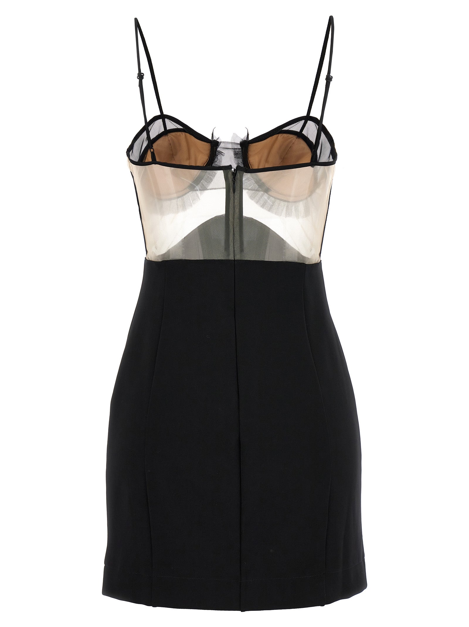 Dress by Nensi Dojaka for women in stretch polyester & viscose black showcases a striking silhouette, elegantly detailed with a , refined , and a striking short for a striking finish.