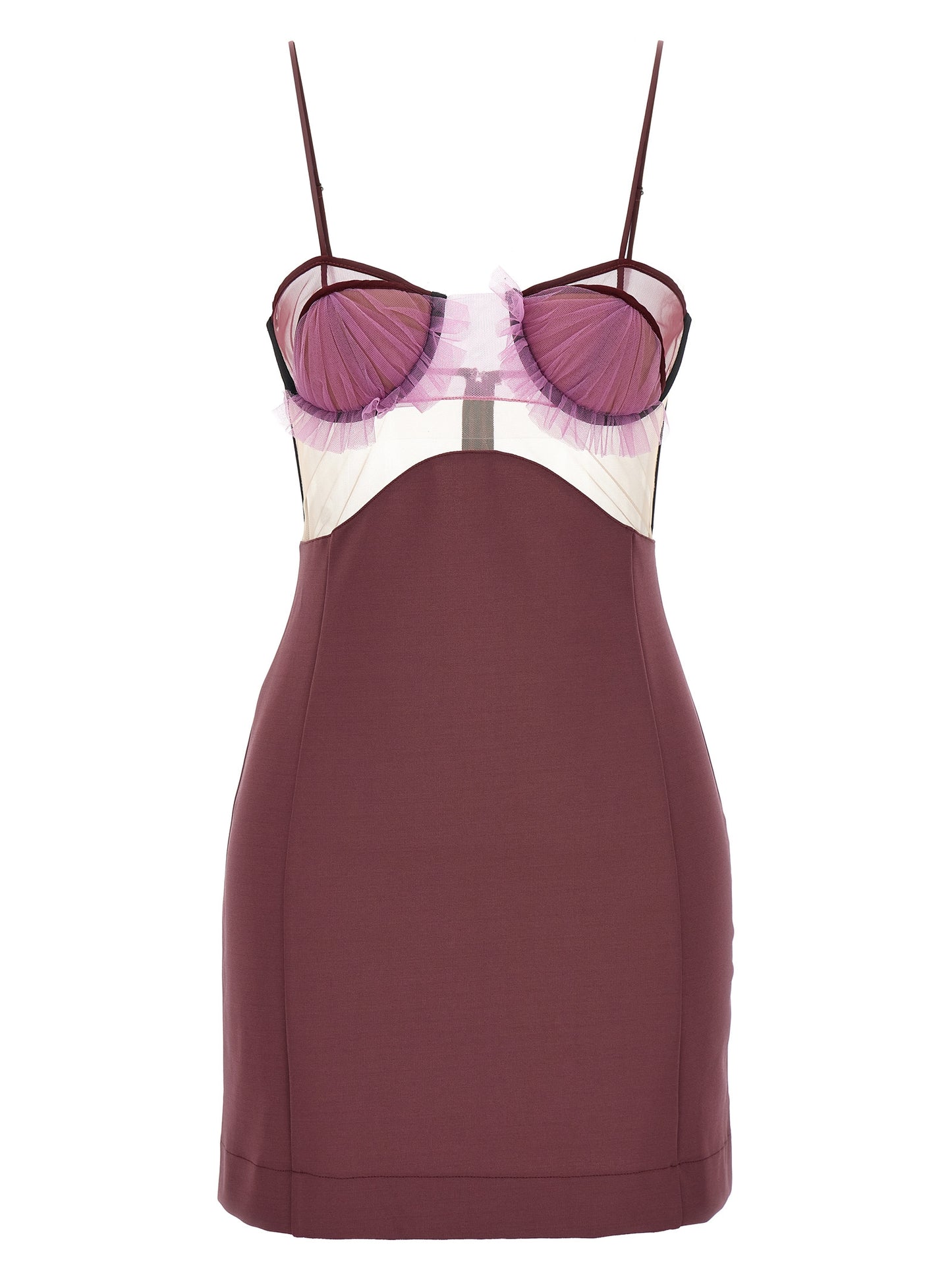 Dress by Nensi Dojaka for women in stretch polyester & viscose purple features an sultry silhouette defined by a and , falling to an sultry short mini for a sultry look.