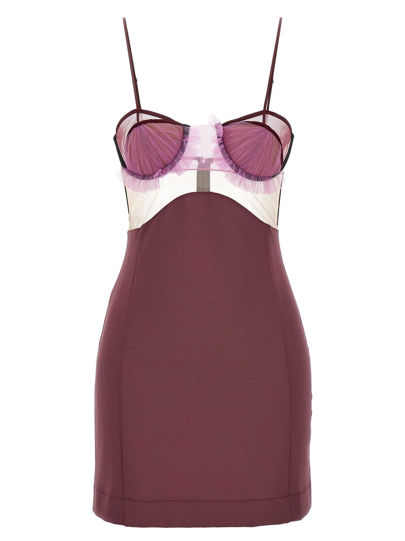 Dress by Nensi Dojaka for women in stretch polyester & viscose purple features an sultry silhouette defined by a and , falling to an sultry short mini for a sultry look.