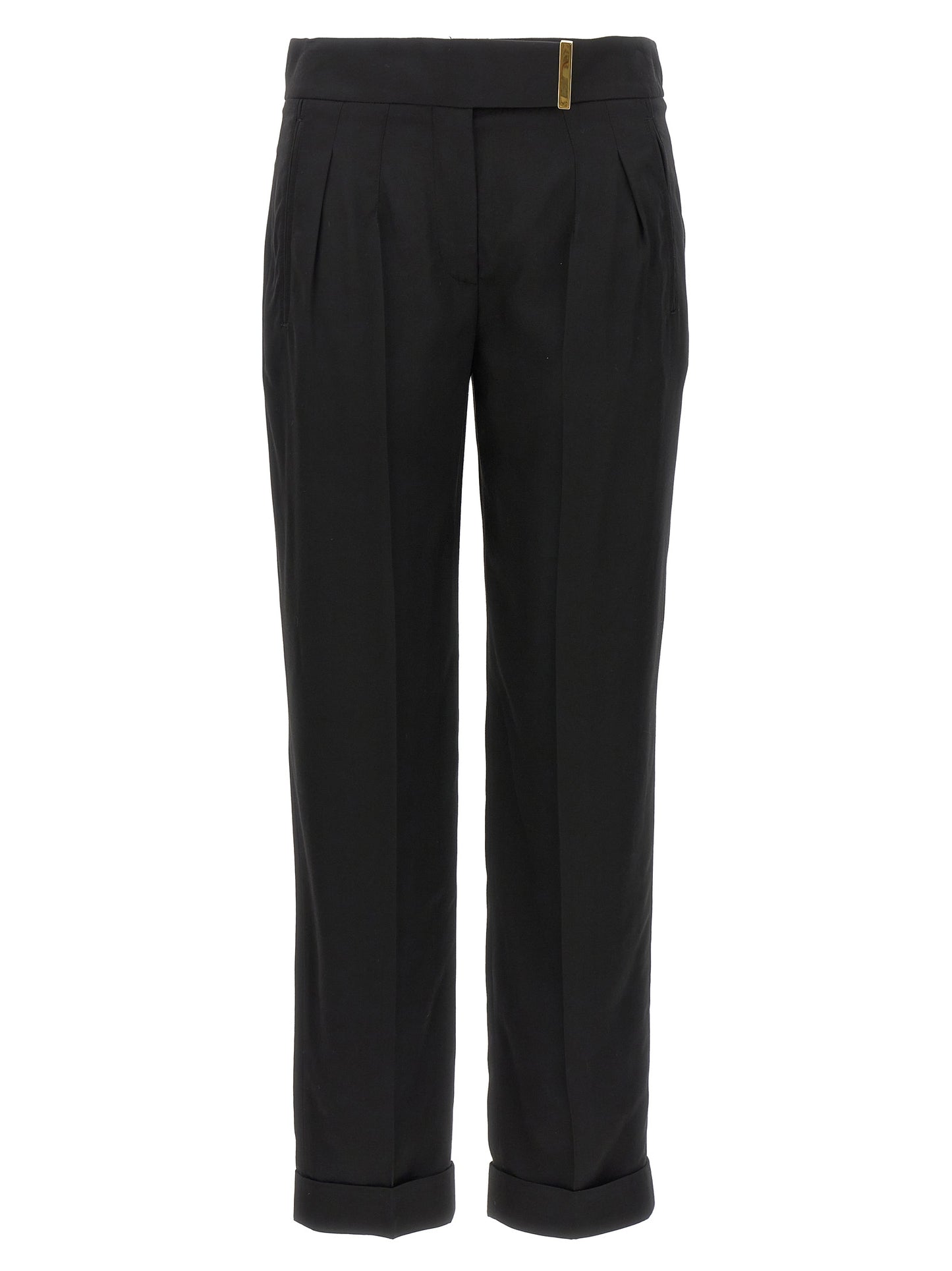 Trousers by Tom Ford for women in viscose black & gold features a artisanal silhouette, showcasing a sophisticated with a long and for a artisanal finish.