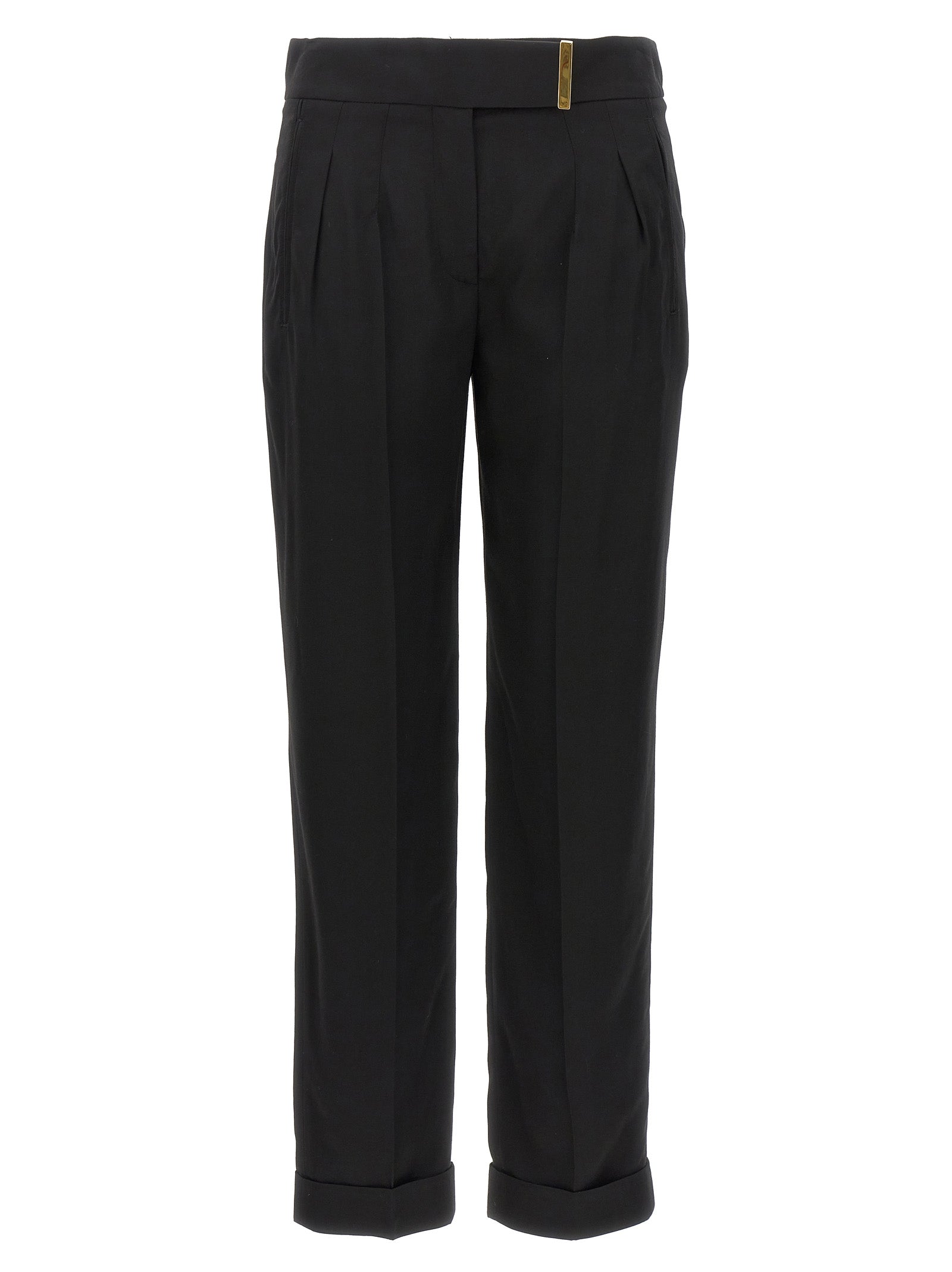 Trousers by Tom Ford for women in viscose black & gold features a artisanal silhouette, showcasing a sophisticated with a long and for a artisanal finish.