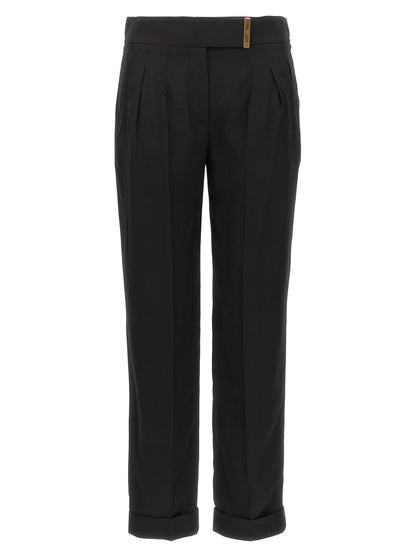 Trousers by Tom Ford for women in viscose black & gold features a artisanal silhouette, showcasing a sophisticated with a long and for a artisanal finish.