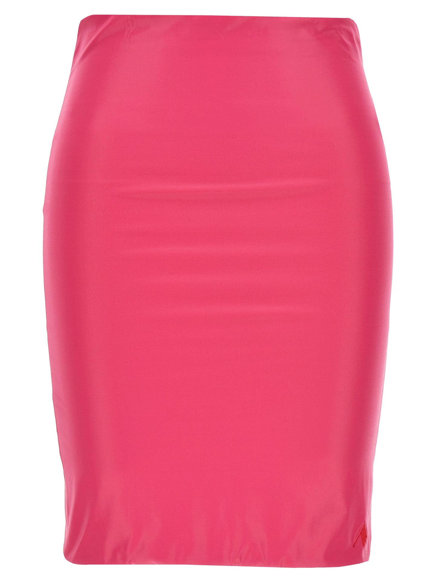 Skirt by The Attico for women in stretch polyamide fuchsia features a contoured silhouette from the Women's Stretch Polyamide Mini Long Skirt collection, characterized by its contoured mini long for a contoured finish.