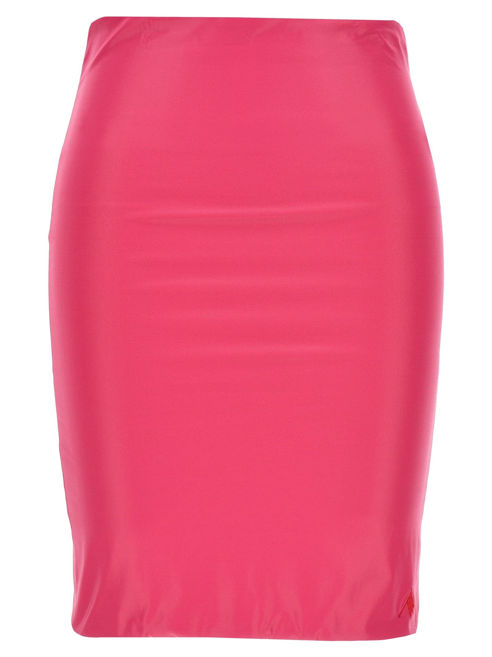 Skirt by The Attico for women in stretch polyamide fuchsia features a contoured silhouette from the Women's Stretch Polyamide Mini Long Skirt collection, characterized by its contoured mini long for a contoured finish.