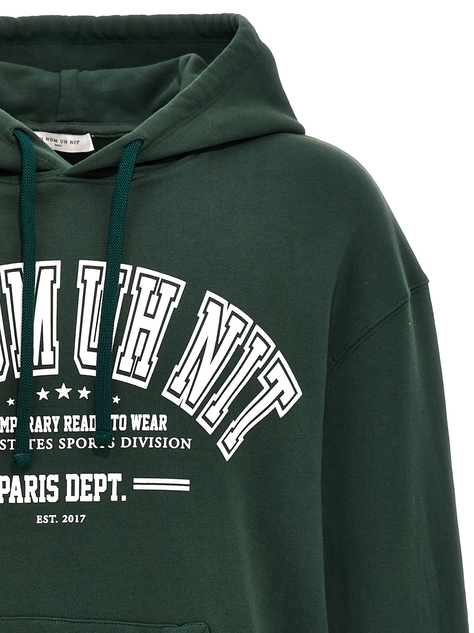 Sweatshirt Hoodie by IH NOM UH NIT for men in cotton & rubber bicolour, green & print features a edgy silhouette, detailed with a edgy hooded neckline and for a refined finish.