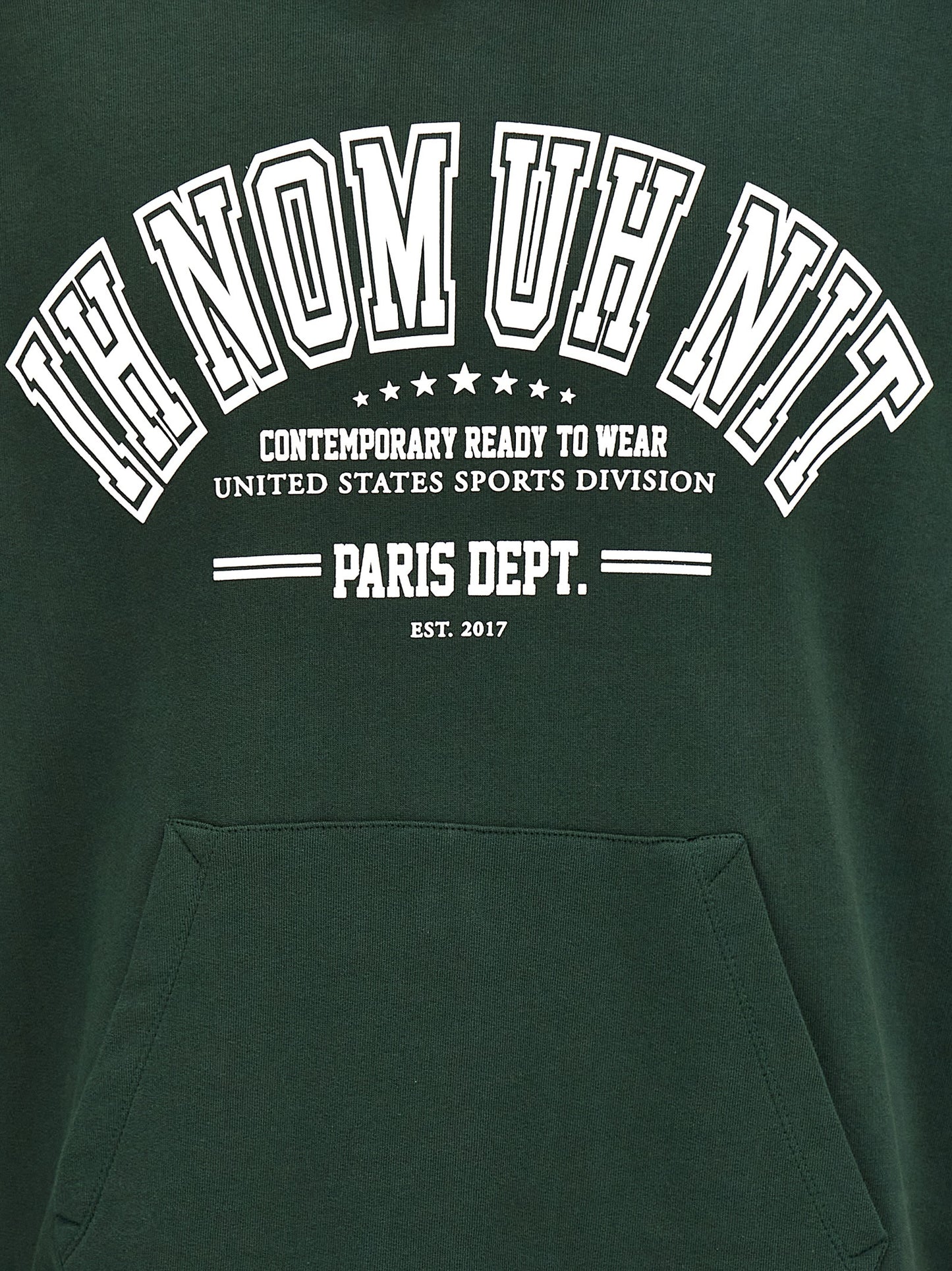 Sweatshirt Hoodie by IH NOM UH NIT for men in cotton & rubber bicolour, green & print showcases a city-ready silhouette, artfully detailed with a signature and for a city-ready finish.