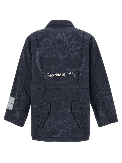 Overcoat by A-COLD-WALL* for men in cotton blue showcases a architectural silhouette, artfully detailed with a distinctive and functional pockets for a architectural finish.