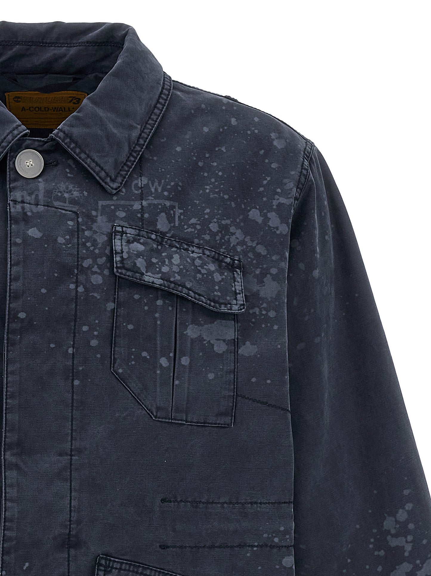 Overcoat by A-COLD-WALL* for men in cotton blue showcases a enveloping silhouette, detailed with distinctive pockets and a enveloping .