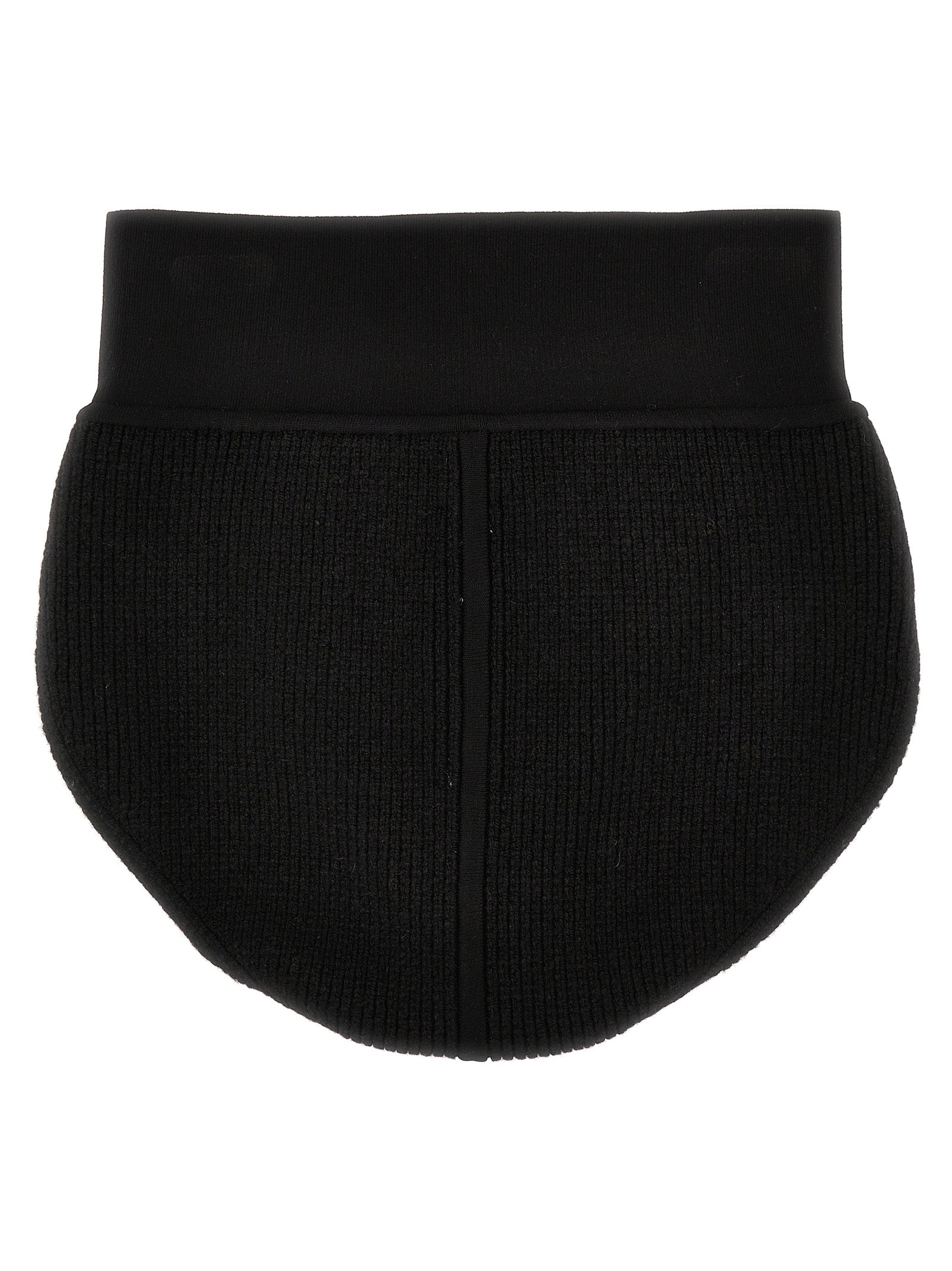 Underpants Briefs by Rick Owens for women in cashmere wool black features an bespeak silhouette, showcasing the sophisticated Women's High Rise Cashmere Wool Underpants Briefs design with an bespeak finish.