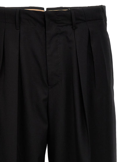Trousers by PT Torino for men in virgin wool & polyamide black features an on trend silhouette, showcasing a sophisticated with a long and for an on trend finish.
