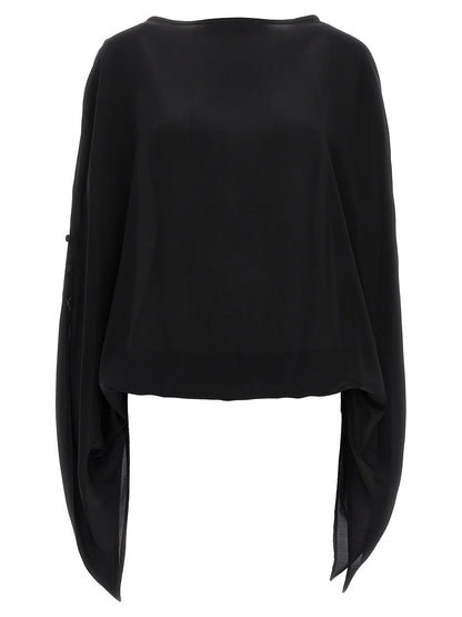 DI.LA3 PARI' Black Silk Blouse
