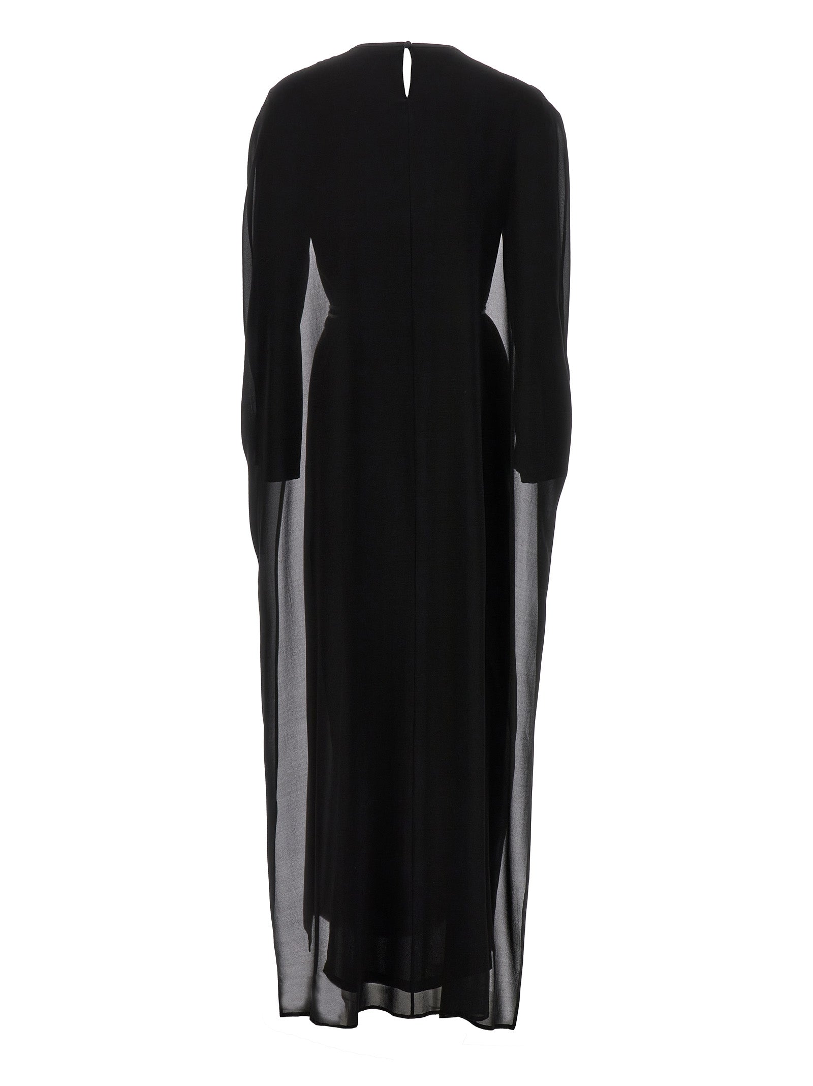 Dress by DI.LA3 PARI' for women in leather black features an sultry silhouette defined by a crew neckline and , falling to an sultry long for a sultry look.