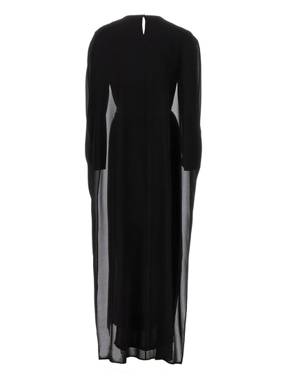 Dress by DI.LA3 PARI' for women in leather black features an sultry silhouette defined by a crew neckline and , falling to an sultry long for a sultry look.