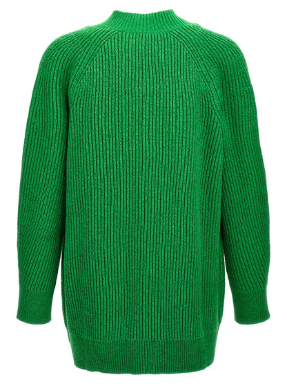Cardigan by Jil Sander for men in wool cotton & polyamide bicolour & green features an crisp silhouette, showcasing a sophisticated v-neck neckline and detail for a truly crisp finish.