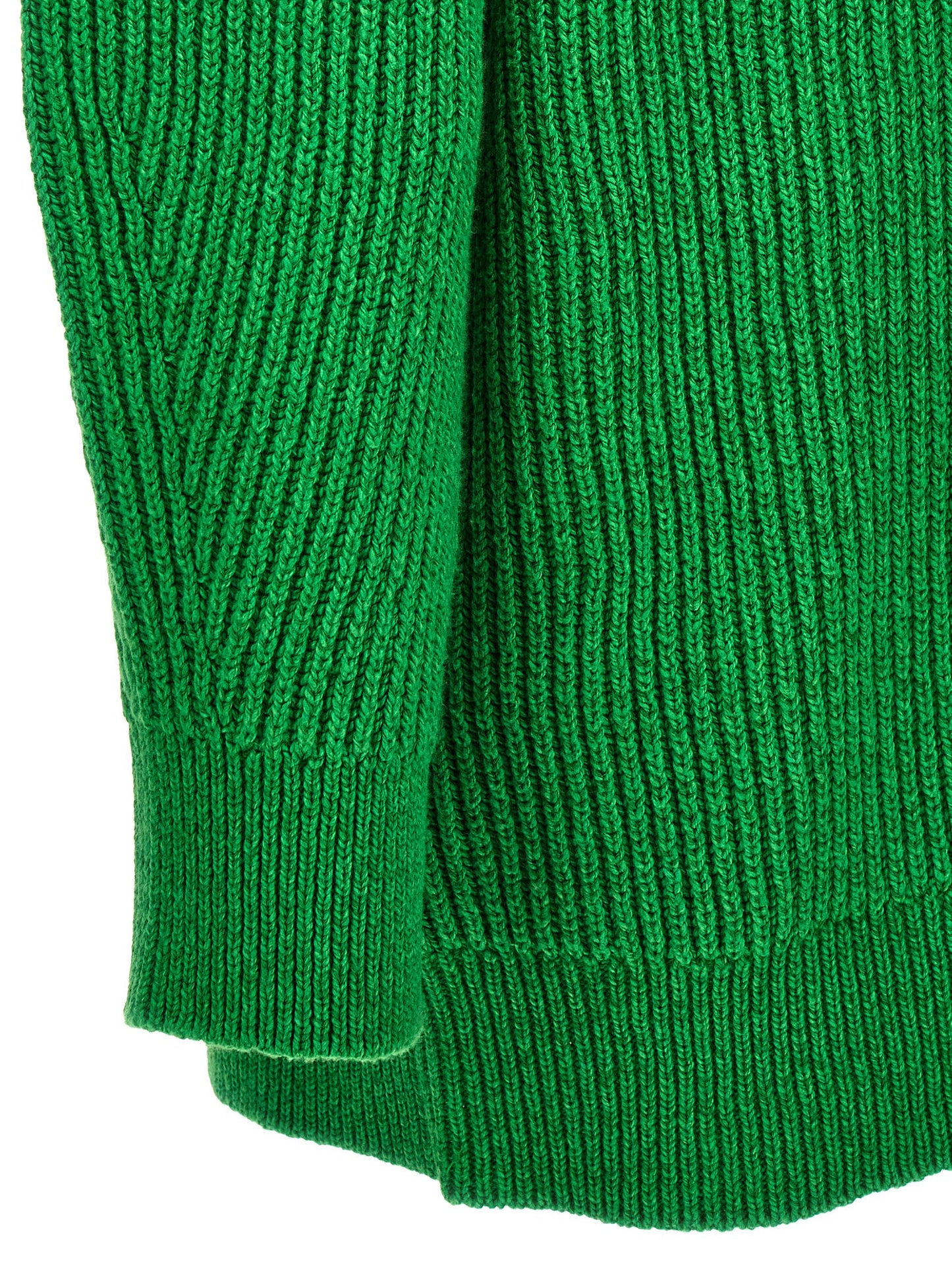 Cardigan by Jil Sander for men in wool cotton & polyamide bicolour & green showcases a luxurious silhouette, meticulously detailed with a sophisticated and for a refined finish.