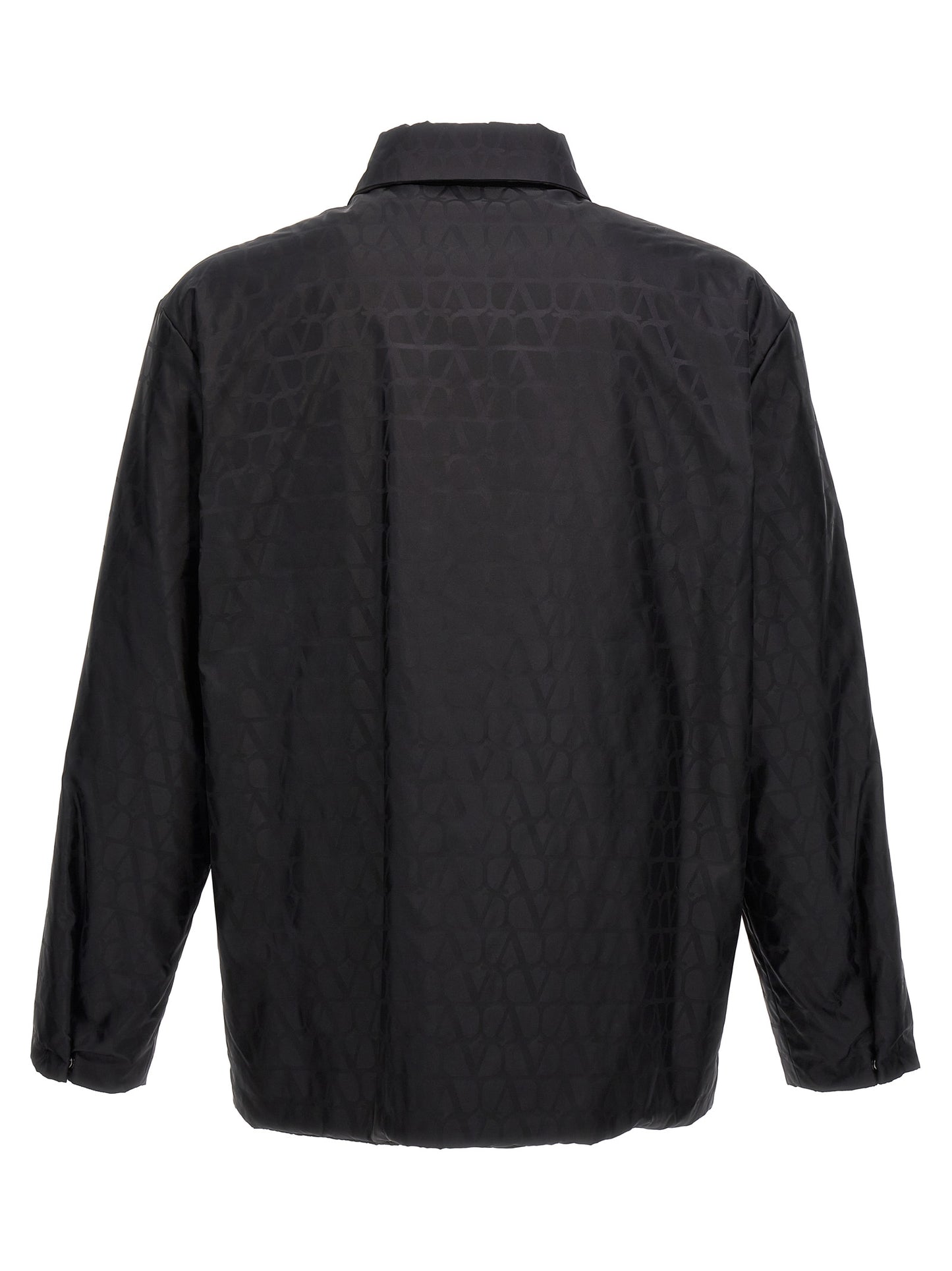 Jacket by Valentino Garavani for men in nylon black, patterned, toile & signature showcases a enveloping silhouette, artfully detailed with a enveloping and premium pockets & insulated for a truly enveloping finish.