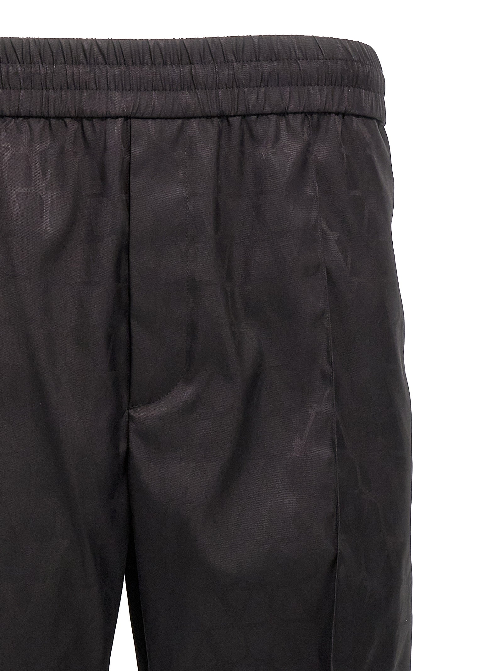 Casual Pants by Valentino Garavani for men in nylon black, patterned & toile features an refined tailoring silhouette, showcasing a premium with a and long cut for a refined tailoring look.