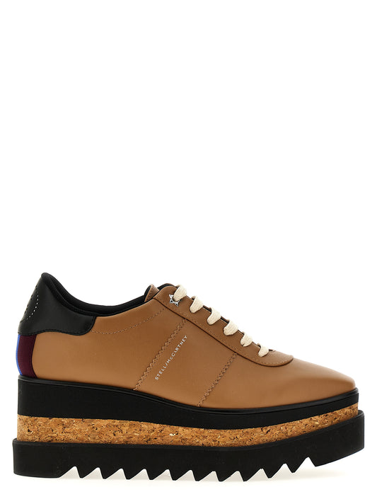 Wedge Lace-Up Sandals by Stella McCartney for women in polyester & polyurethane and brown presents a captivating silhouette, showcasing the signature style of the Women's Polyester & Polyurethane Wedge Lace-Up Sandals with a captivating wedge and captivating .