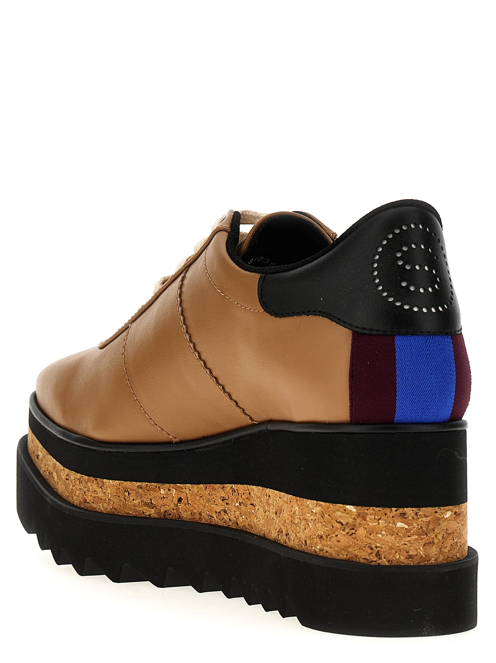 Wedge Lace-Up Sandals by Stella McCartney for women in polyester & polyurethane brown showcases a sculptural silhouette as Women's Polyester & Polyurethane Wedge Lace-Up Sandals, defined by a sculptural wedge and sculptural for a sculptural look.