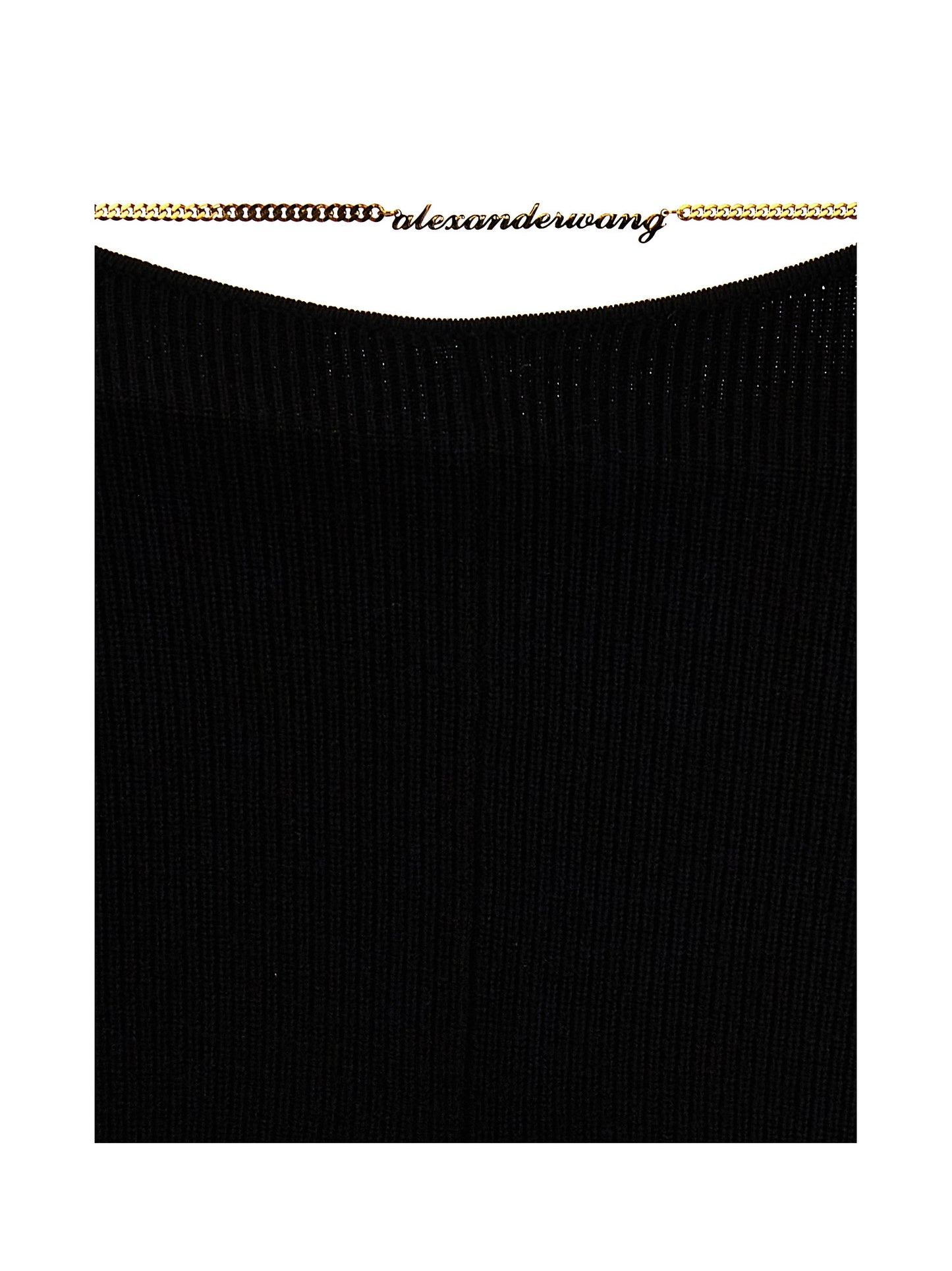 Casual Pants by Alexander Wang for women in polyamide & wool black & gold features an sartorial and long with a cut for a sartorial finish.