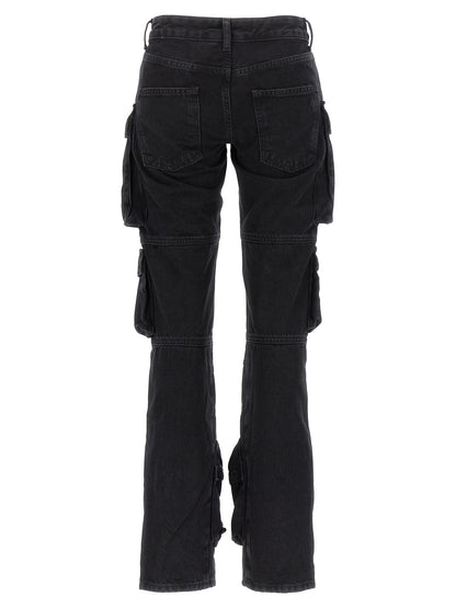 Cargo Pants by The Attico for women in denim cotton black features a architectural skinny with a architectural long and architectural low rise.