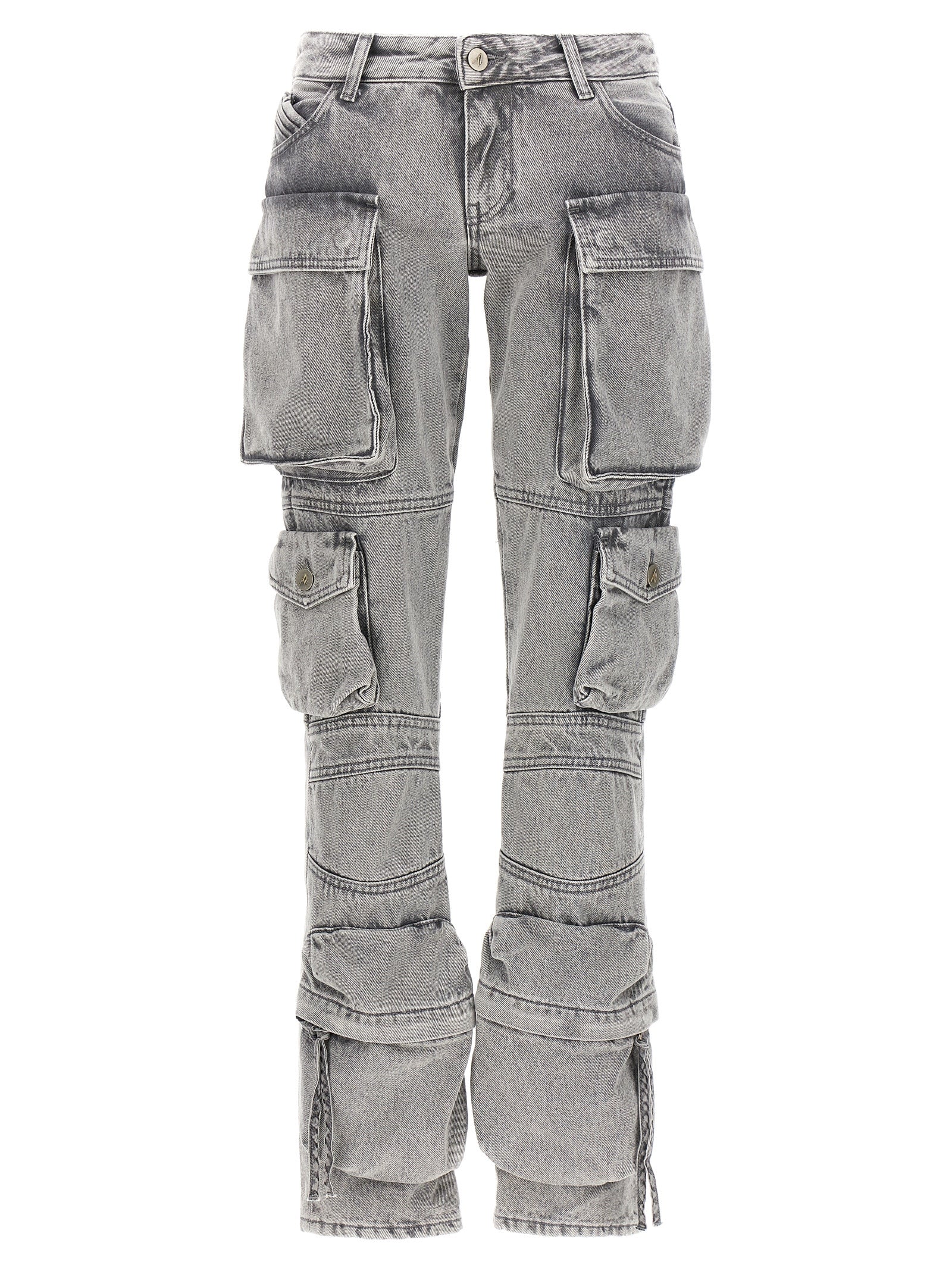 Cargo Pants by The Attico for women in denim cotton gray features an smart casual skinny and long, expertly tailored with a low rise and smart casual utilitarian details for a sophisticated look.