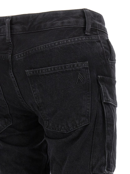 Cargo Pants by The Attico for women in denim cotton black features an stylish skinny with a long and low rise, expertly finished with stylish utility detailing.