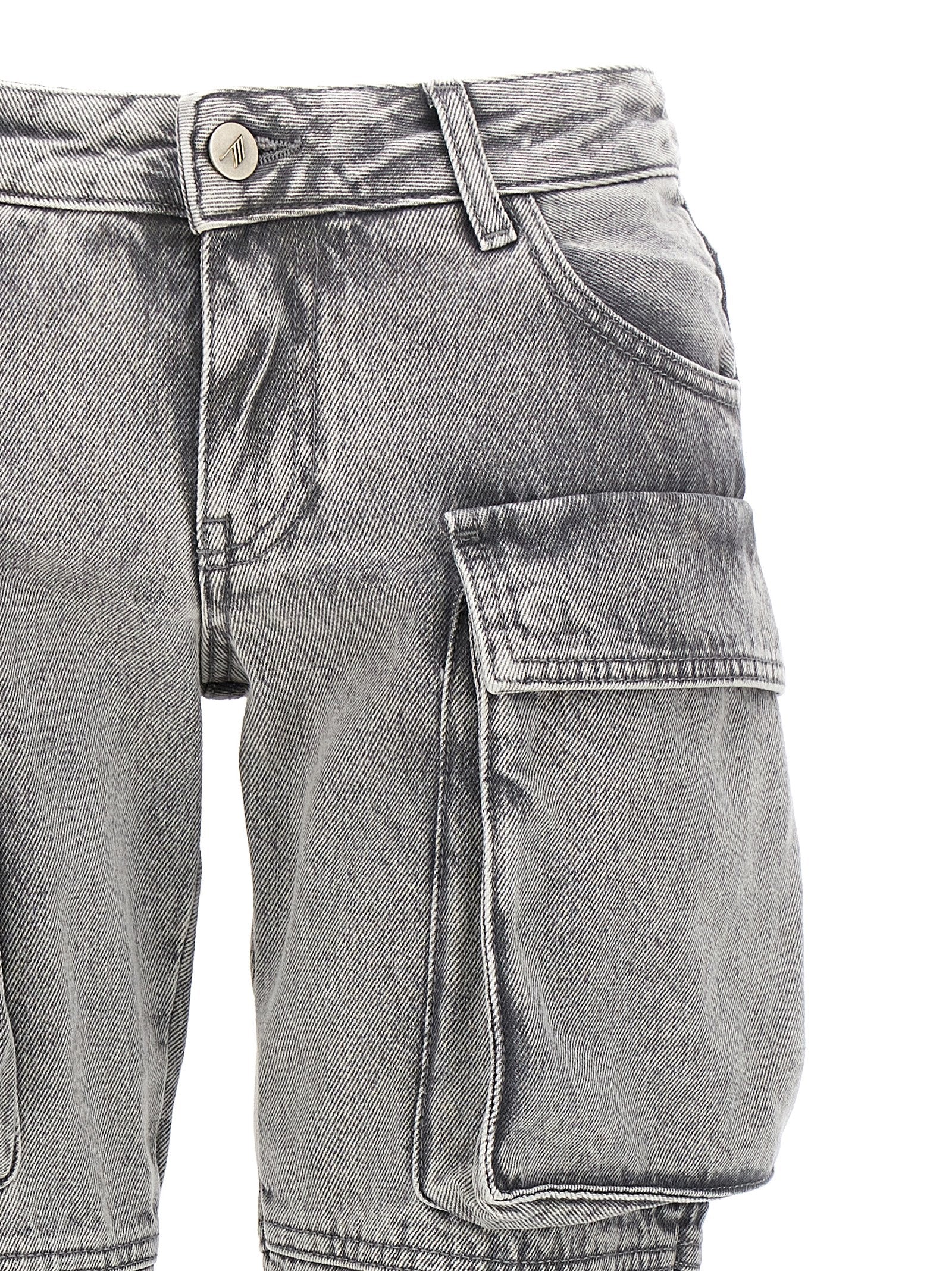 Cargo Pants by The Attico for women in denim cotton gray presents a on trend silhouette, artfully finished with a on trend skinny, long, and low rise for a sophisticated look.