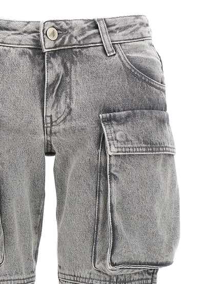 Cargo Pants by The Attico for women in denim cotton gray presents a on trend silhouette, artfully finished with a on trend skinny, long, and low rise for a sophisticated look.