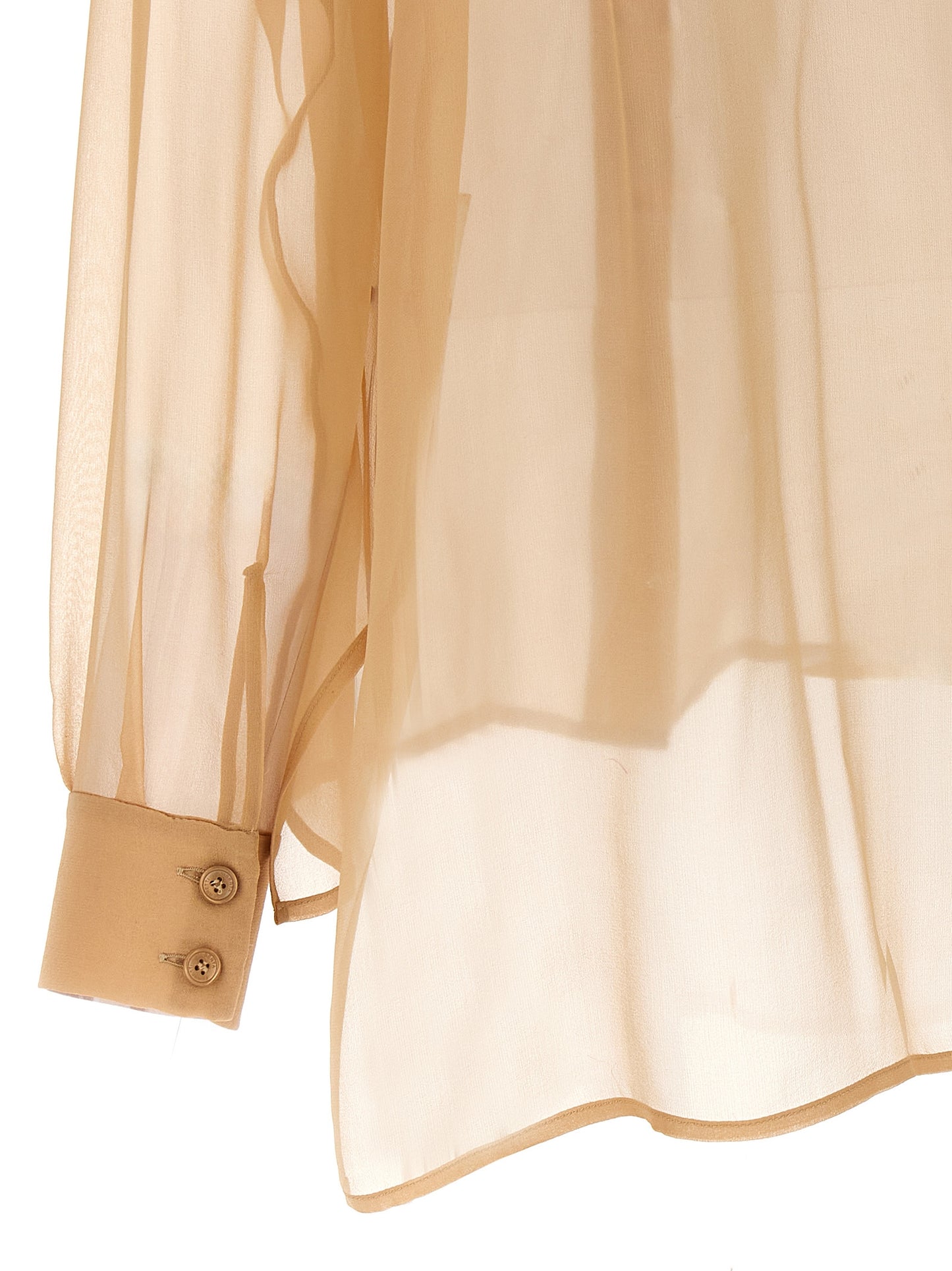 Blouse by Alberta Ferretti for women in silk chiffon beige & transparent features an polished silhouette, showcasing a sophisticated and detail for a truly polished finish.