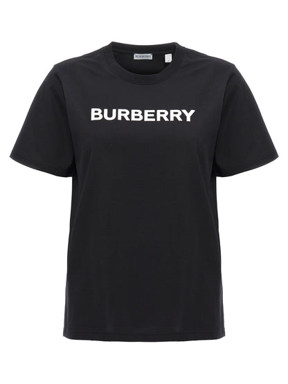 T-Shirt by Burberry for women in cotton bicolour, black, white & print showcases a chic silhouette, artfully detailed with a chic crew neckline and for a chic finish.