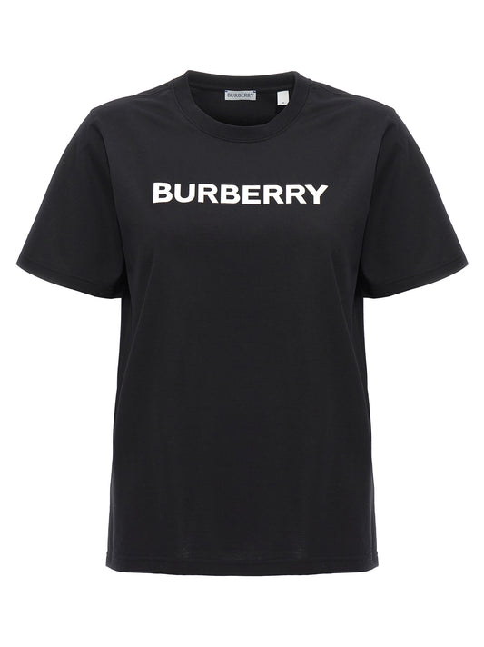 T-Shirt by Burberry for women in cotton bicolour, black, white & print showcases a chic silhouette, artfully detailed with a chic crew neckline and for a chic finish.