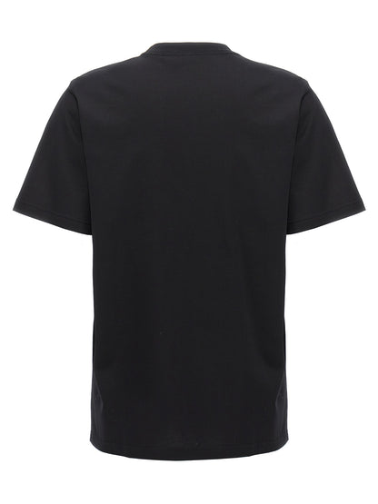 T-Shirt by Burberry for women in cotton bicolour, black, white & print showcases a dramatic silhouette, elegantly detailed with a dramatic crew neckline and for a truly dramatic finish.