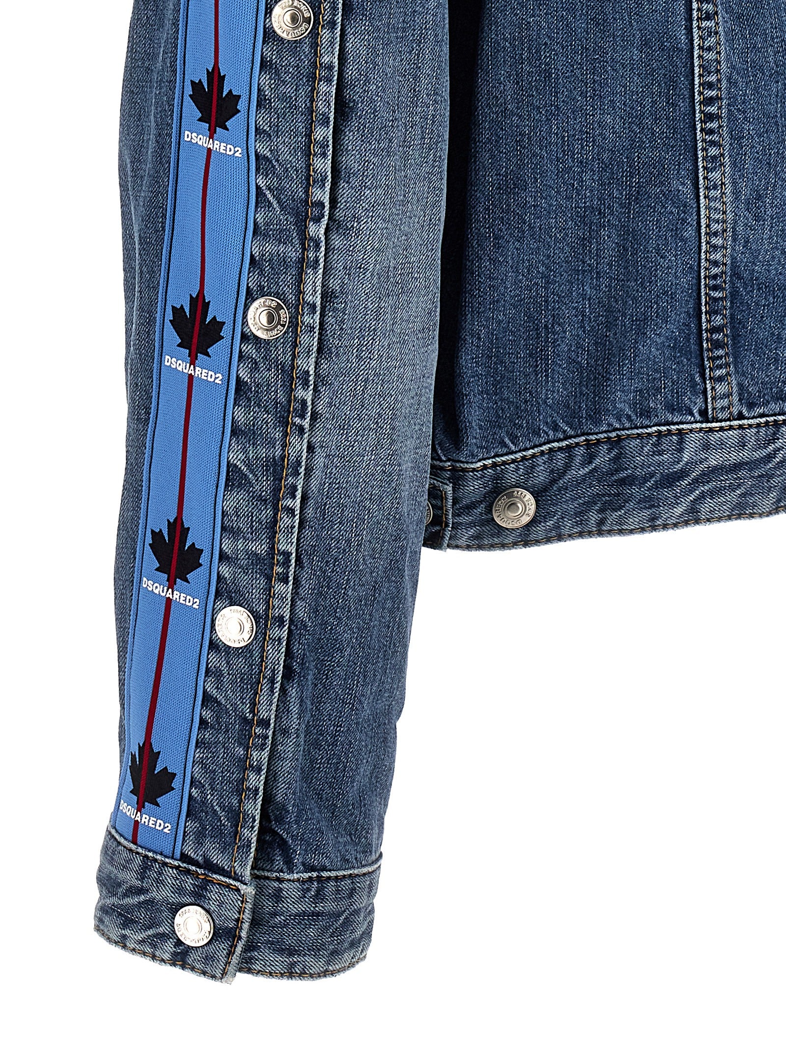 Trucker Jacket by Dsquared² for men in denim cotton light-blue features an contemporary silhouette, showcasing a sophisticated and contemporary for a truly refined look.