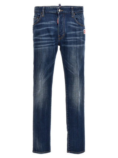 Jeans by Dsquared² for men in stretch denim cotton blue features an sophisticated and relaxed-fit with a precise long, creating a sophisticated and sophisticated silhouette.