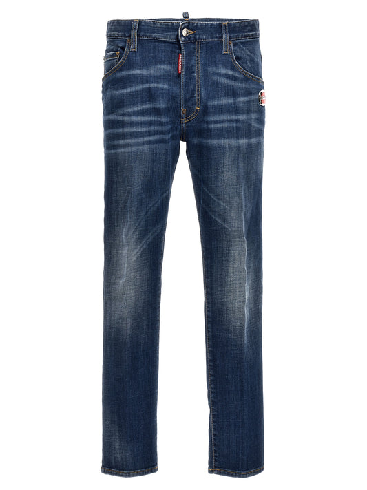 Jeans by Dsquared² for men in stretch denim cotton blue features an sophisticated and relaxed-fit with a precise long, creating a sophisticated and sophisticated silhouette.