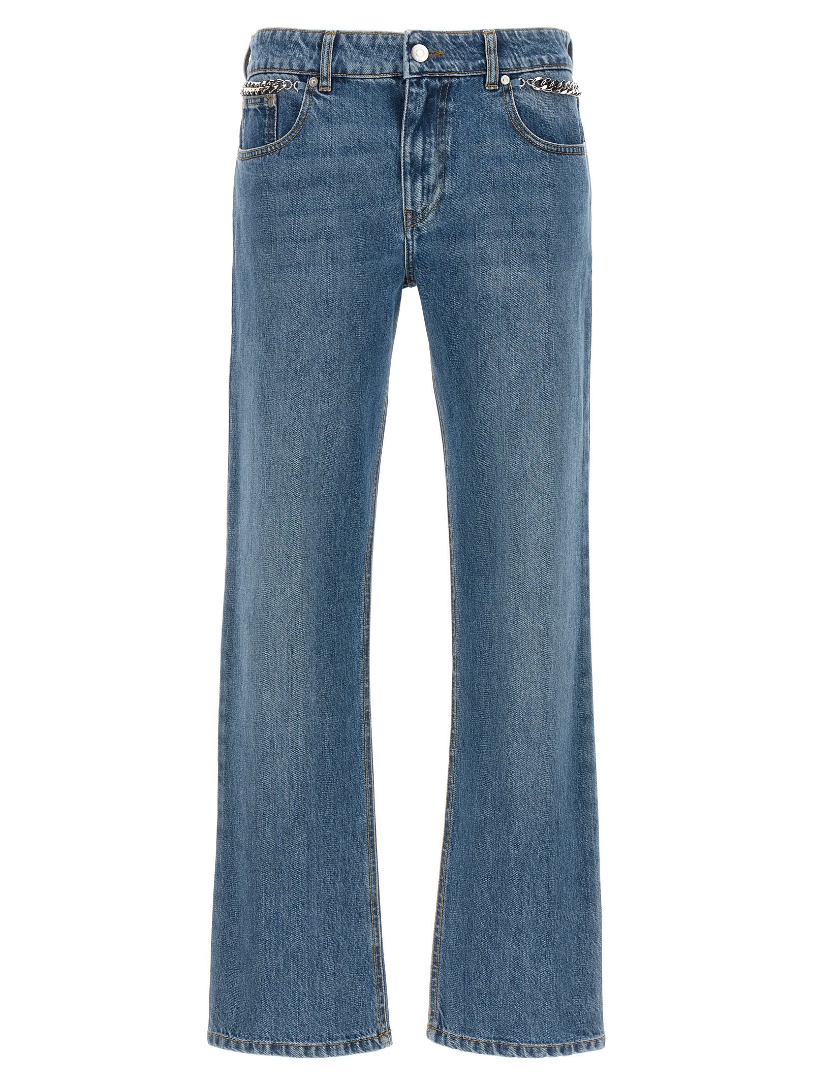 Jeans by Stella McCartney for women in organic cotton denim light-blue features an refined tailoring silhouette, showcasing a premium cropped with a and cropped cut for a refined tailoring look.
