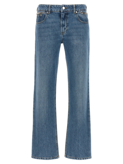 Jeans by Stella McCartney for women in organic cotton denim light-blue features an refined tailoring silhouette, showcasing a premium cropped with a and cropped cut for a refined tailoring look.