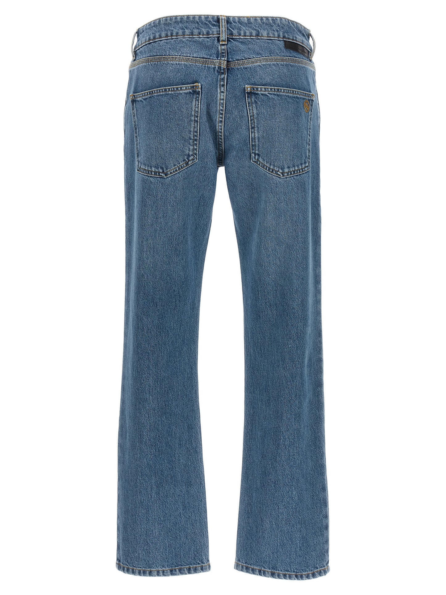 Jeans by Stella McCartney for women in organic cotton denim light-blue presents a refined pantology silhouette, artfully defined by a refined pantology cropped, cropped, and a sophisticated .
