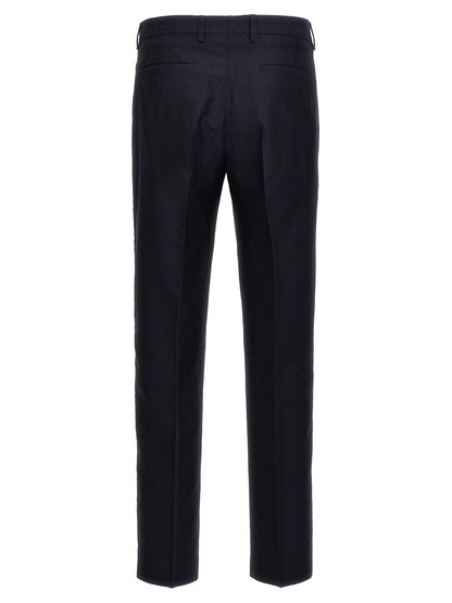 Trousers by Etro for men in wool cotton blue & jacquard presents a perennial silhouette, meticulously tailored with a cut, long finish, and an elegant .