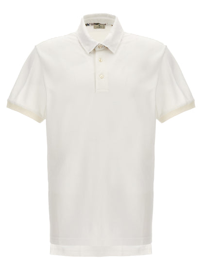 Polo Shirt by Etro for men in cotton white showcases a sharp silhouette, detailed with a refined and sharp for a sophisticated finish.