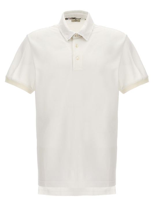 Polo Shirt by Etro for men in cotton white showcases a sharp silhouette, detailed with a refined and sharp for a sophisticated finish.