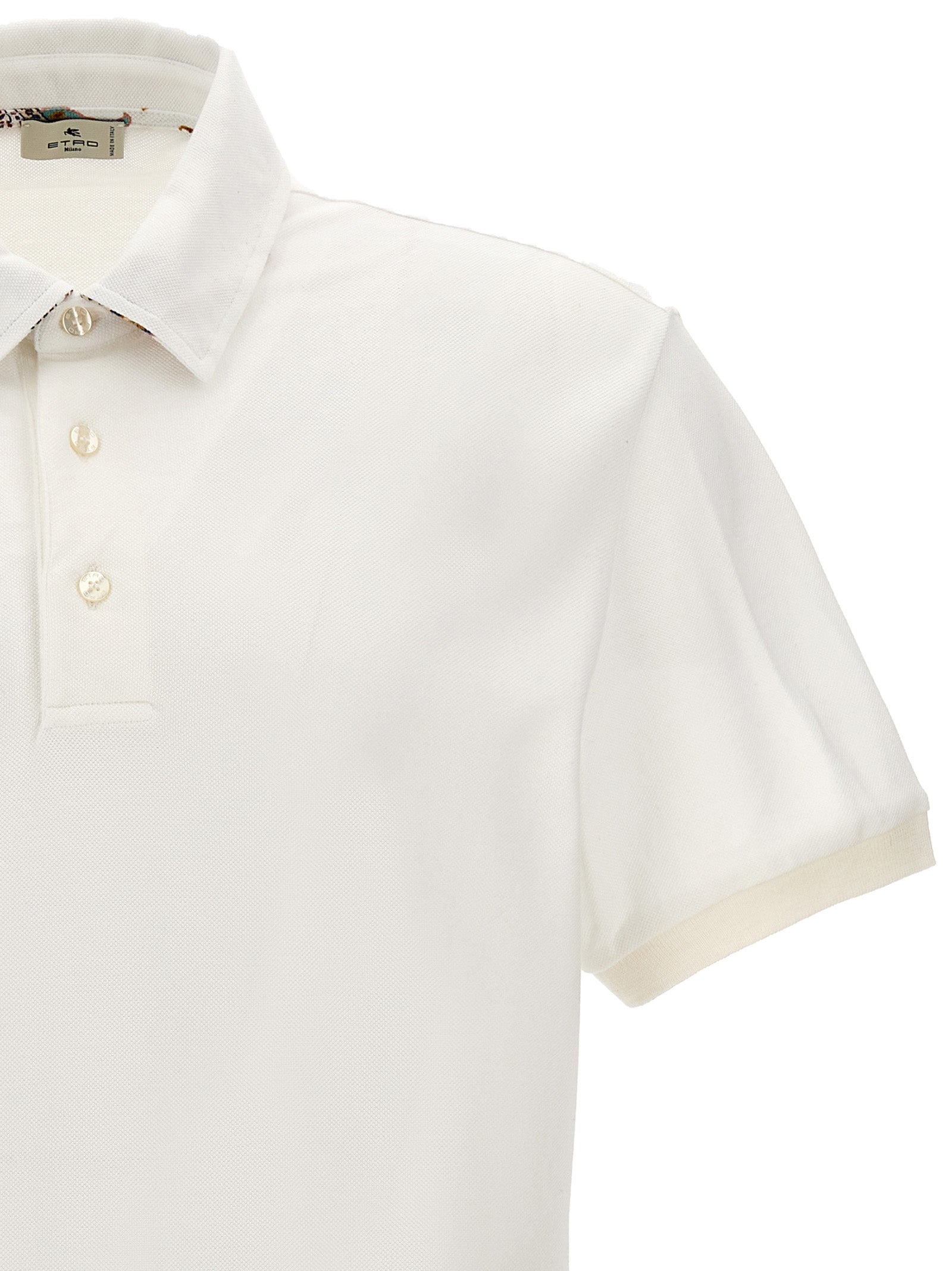 Polo Shirt by Etro for men in cotton white features a eye catching silhouette, showcasing a refined and for a eye catching finish.
