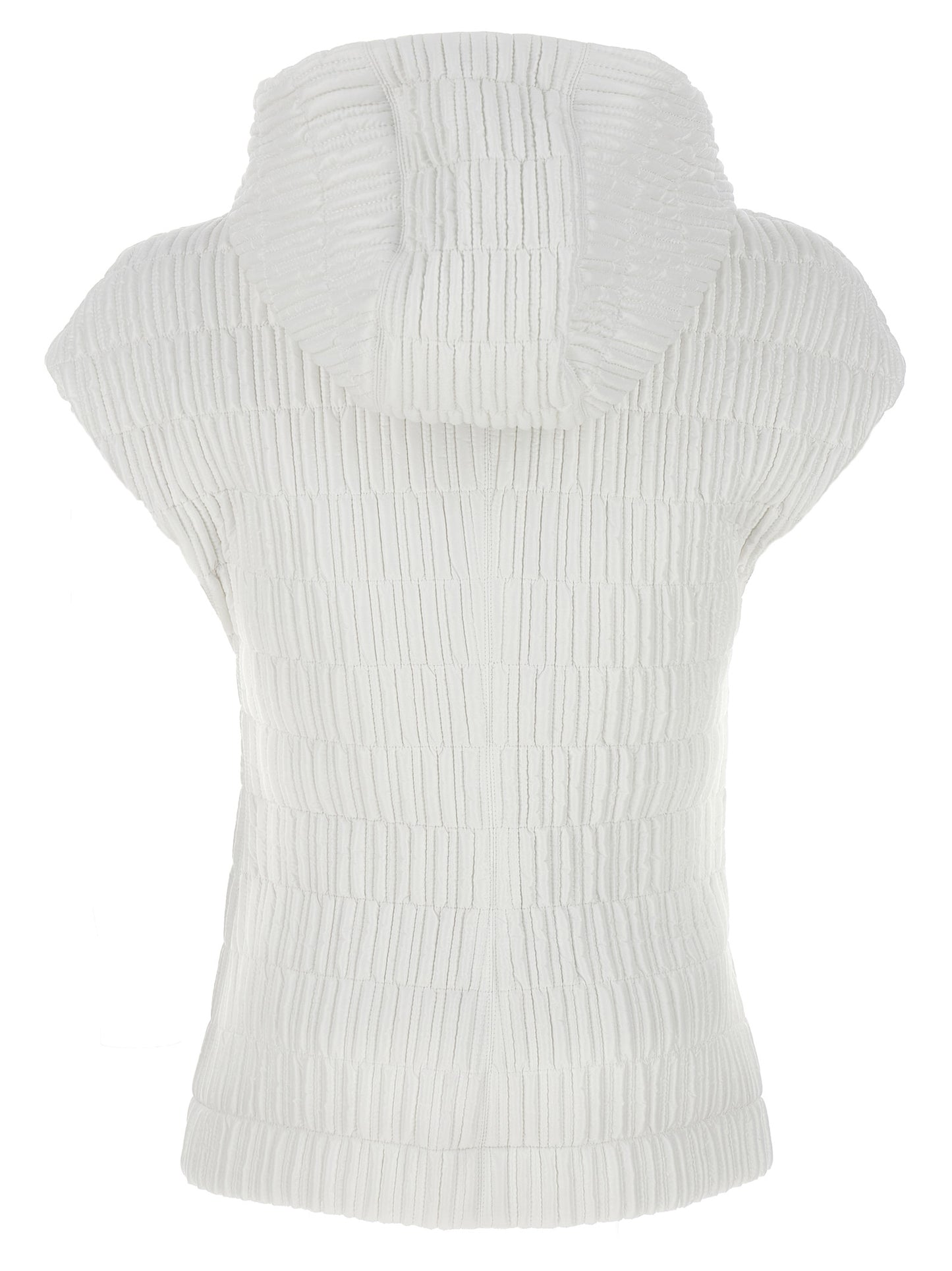 Hooded Vest by Ferragamo for women in polyamide white features an on trend silhouette, showcasing a sophisticated hooded neckline and premium pockets, hooded & insulated for a truly on trend finish.