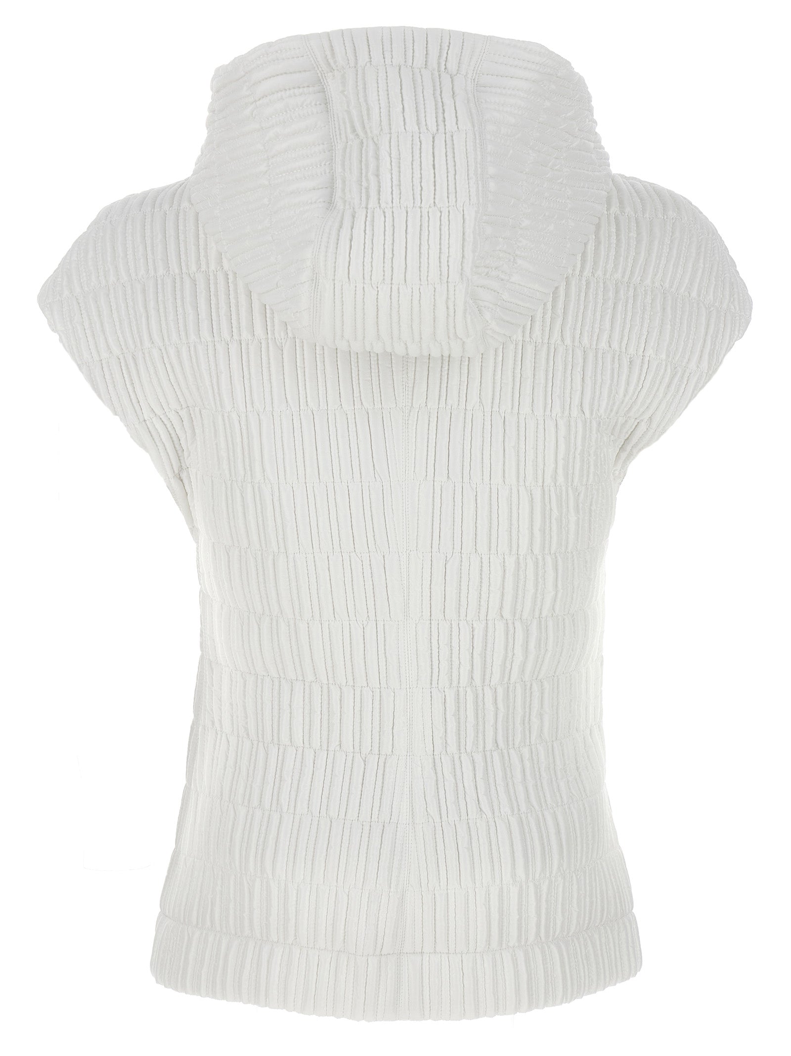 Hooded Vest by Ferragamo for women in polyamide white features an on trend silhouette, showcasing a sophisticated hooded neckline and premium pockets, hooded & insulated for a truly on trend finish.