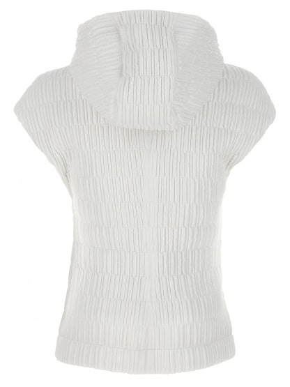 Hooded Vest by Ferragamo for women in polyamide white features an on trend silhouette, showcasing a sophisticated hooded neckline and premium pockets, hooded & insulated for a truly on trend finish.