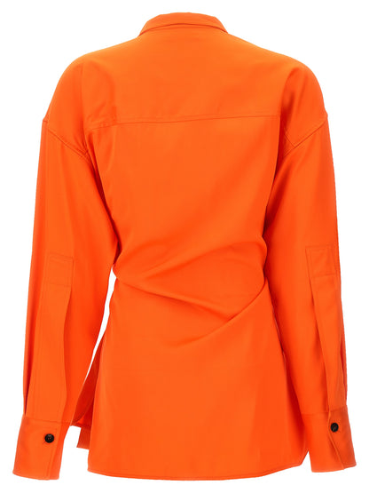 Blouse by Ferragamo for women in viscose satin orange showcases a sublime silhouette, artfully detailed with a sublime and for a sophisticated, sublime finish.