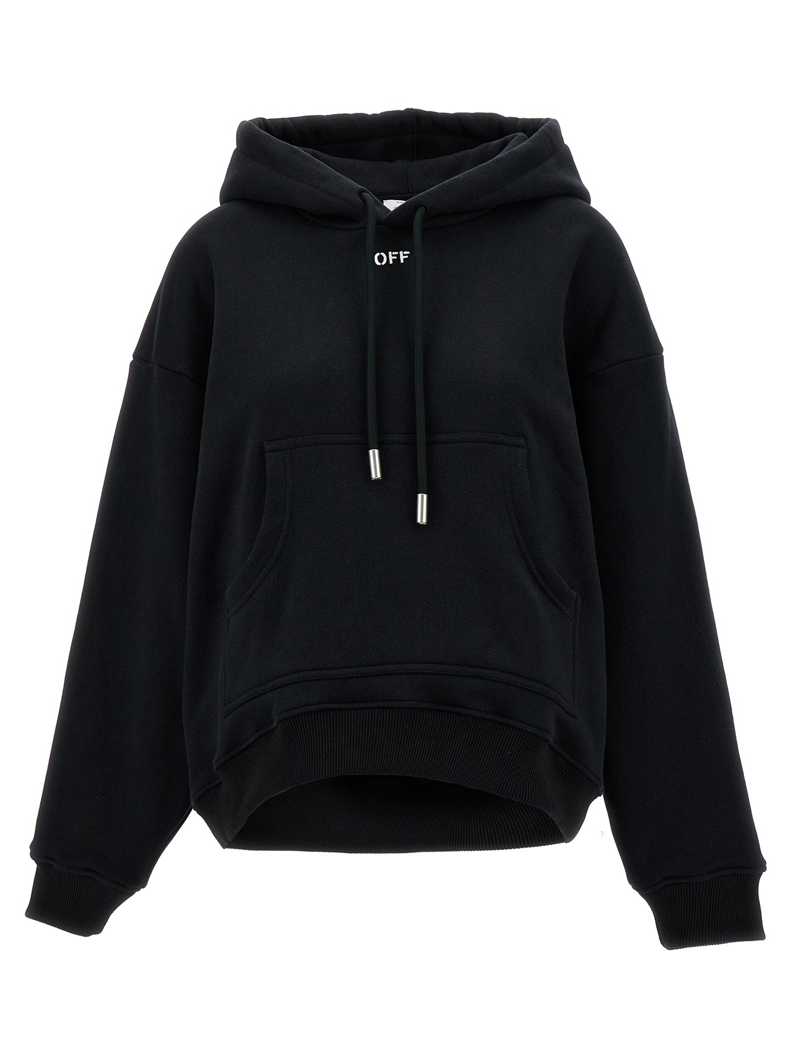 Sweatshirt Hoodie by Off-White for women in cotton black, white & signature showcases a city-ready silhouette, artfully detailed with a signature hooded neckline and for a city-ready finish.