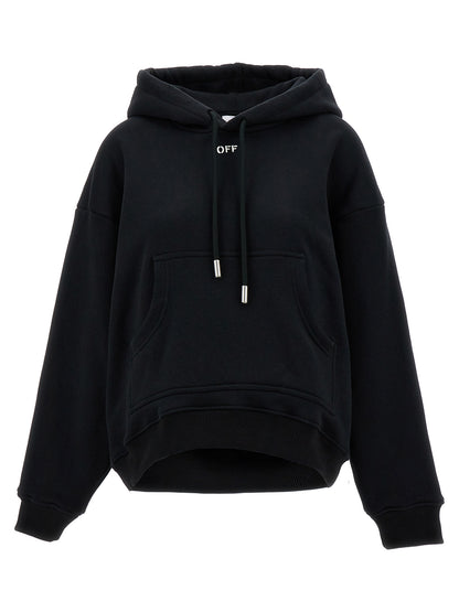 Sweatshirt Hoodie by Off-White for women in cotton black, white & signature showcases a city-ready silhouette, artfully detailed with a signature hooded neckline and for a city-ready finish.